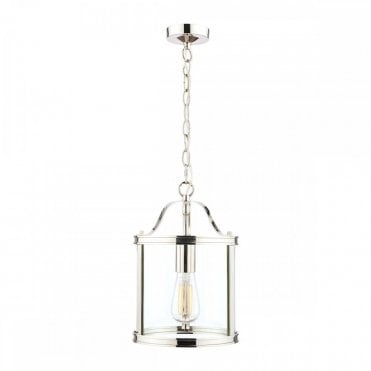 Ceiling Pendant Polished Nickel and Clear Glass