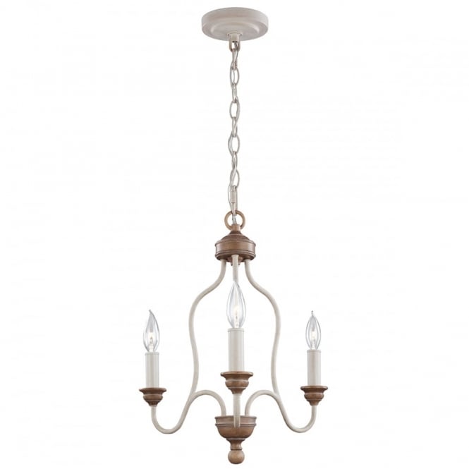 HARTSVILLE 3 Light Ceiling Pendant Cream and Beachwood