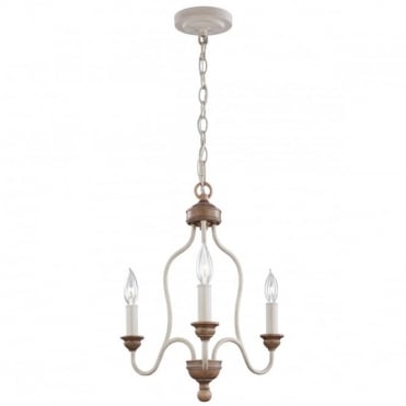 HARTSVILLE 3 Light Ceiling Pendant Cream and Beachwood