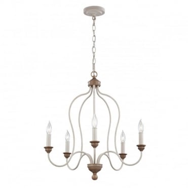 HARTSVILLE 5 Light Ceiling Pendant Chandelier Beachwood