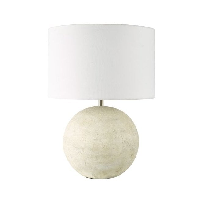Havana Table Lamp - Natural Finish Ceramic with White Linen Shade
