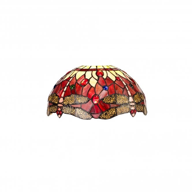 HAZEL Dragonfly Tiffany Ceiling Shade in Pink and Purple