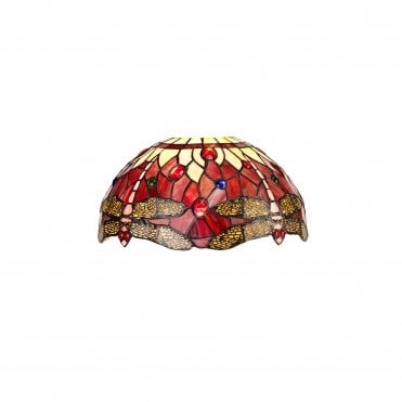 Dragonfly Tiffany Ceiling Shade in Pink and Purple