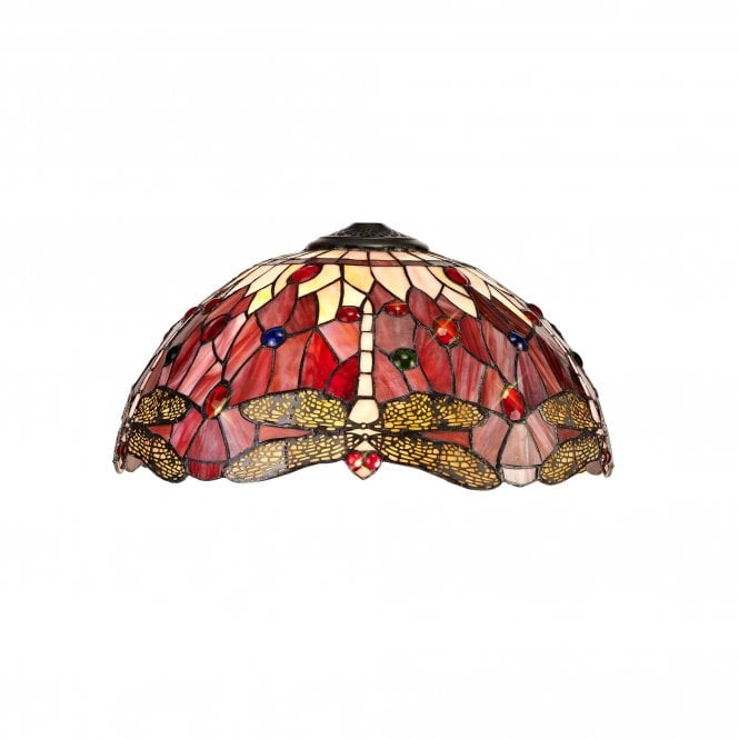 HAZEL Handcrafted Dragonfly Tiffany Easy Fit Ceiling Shade in Purple and Pink