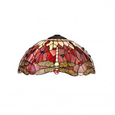 HAZEL Handcrafted Dragonfly Tiffany Easy Fit Ceiling Shade in Purple and Pink