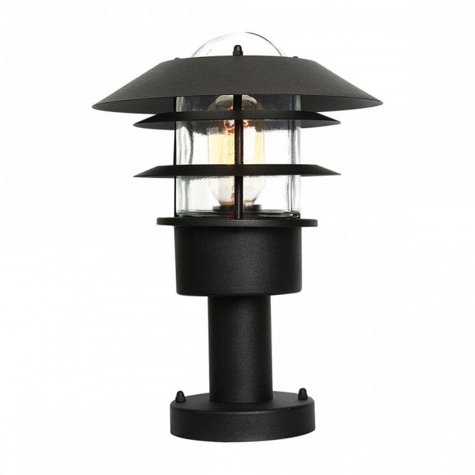 HELSINGOR Exterior Pedestal Lantern Black