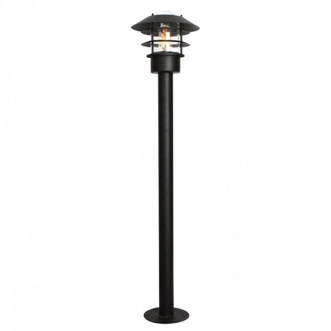 HELSINGOR Modern Exterior Bollard Lantern Black