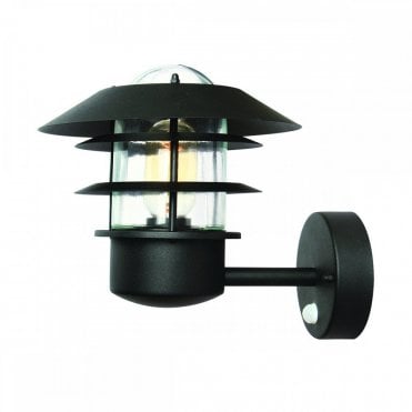 HELSINGOR PIR Motion Sensor Exterior Wall Lantern Black