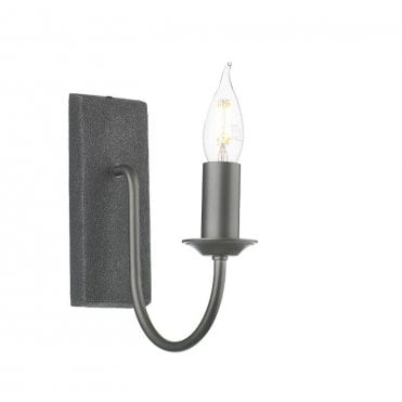 HERRIOT Stone Effect Candle Wall Light with Antique Pewter Metalwork