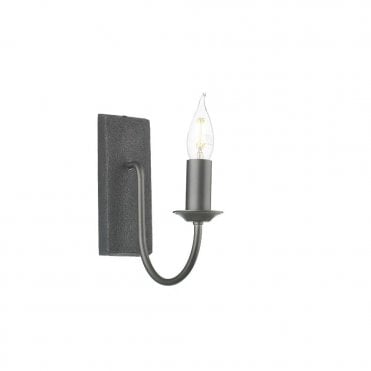 HERRIOT Stone Effect Candle Wall Light with Antique Pewter Metalwork