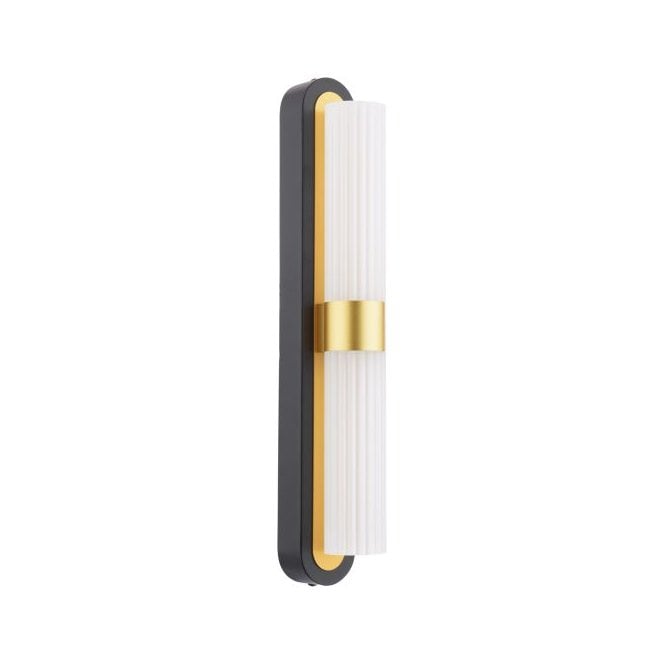 Hessel 2 Light LED Wall Light - Matt Black and Satin Gold