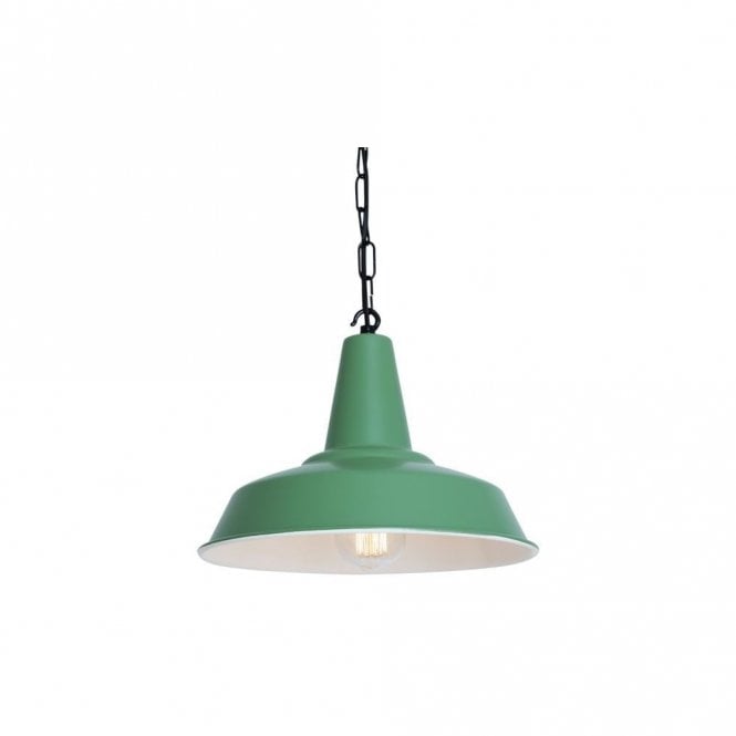 HEX - Factory Ceiling Pendant In Matte Powder Coated Sage Green