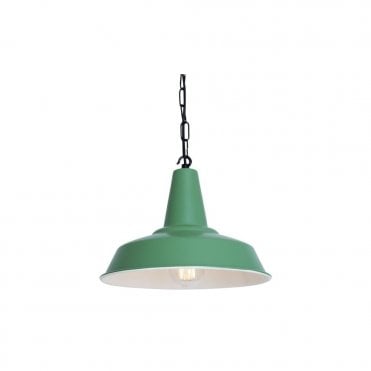 HEX - Factory Ceiling Pendant In Matte Powder Coated Sage Green