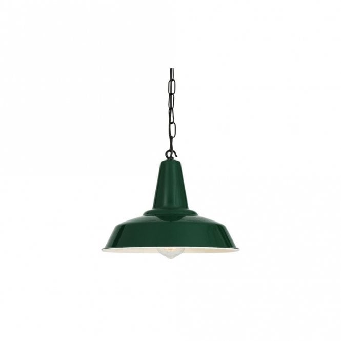 HEX - Factory Ceiling Pendant In Powder Coated Racing Green