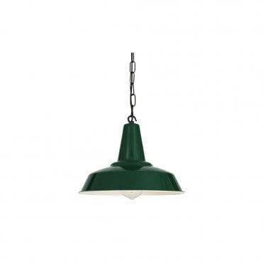 HEX - Factory Ceiling Pendant In Powder Coated Racing Green