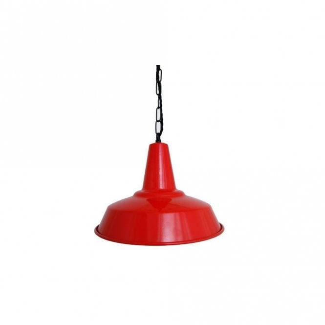 HEX - Factory Ceiling Pendant In Powder Coated Red