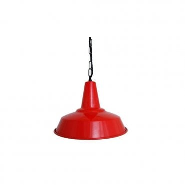 HEX - Factory Ceiling Pendant In Powder Coated Red
