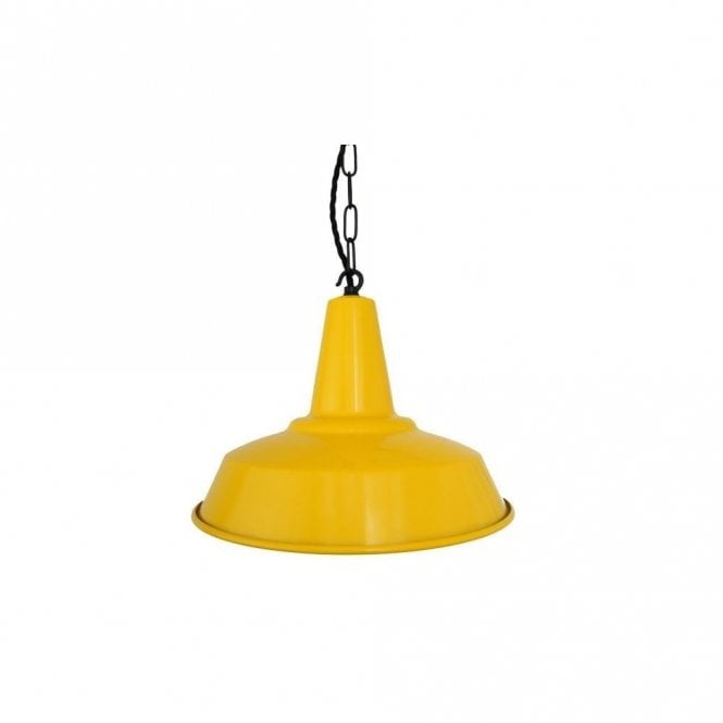 HEX - Factory Ceiling Pendant In Powder Coated Yellow