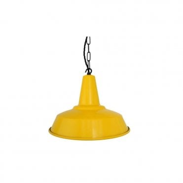 HEX - Factory Ceiling Pendant In Powder Coated Yellow