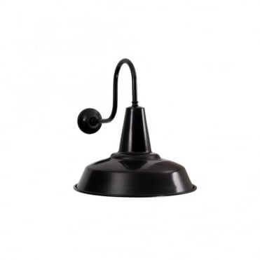 HEX - Factory Industrial Wall Light In Powder Coated Black