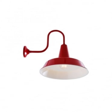 HEX - Factory Industrial Wall Light In Powder Coated Red