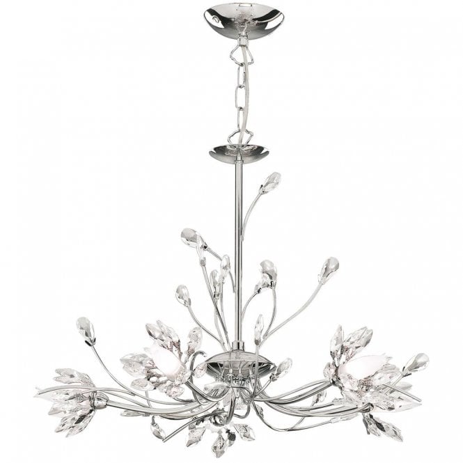 HIBISCUS 5 LIGHT PENDANT WITH CLEAR GLASS