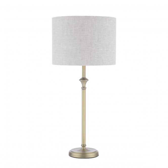 Highgrove Table Lamp - Matt Antique Brass with Grey Shade