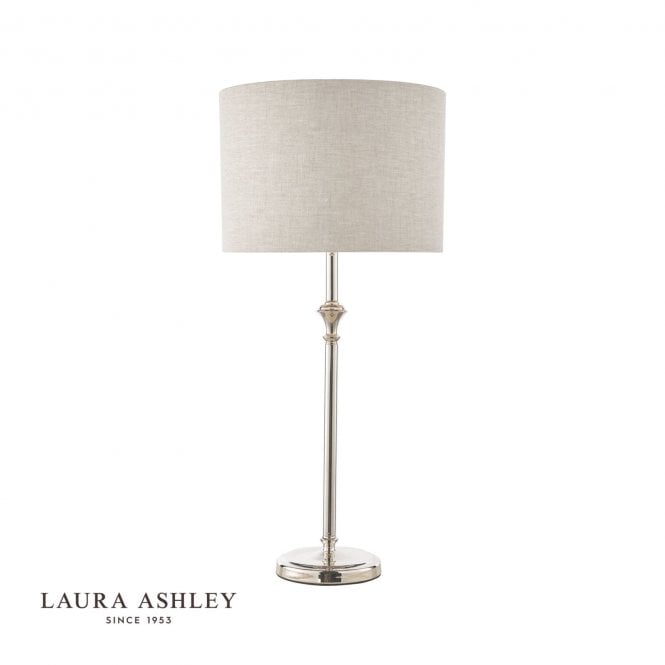 Highgrove Table Lamp - Polished Nickel with Natural Linen Shade
