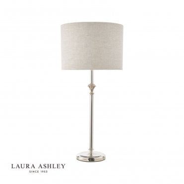 Laura Ashley polished nickel table lamp 