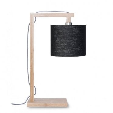 bamboo overhang table lamp with eco linen shade