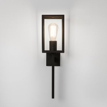 Exterior Wall Light Black In Frosted/Opal Glass