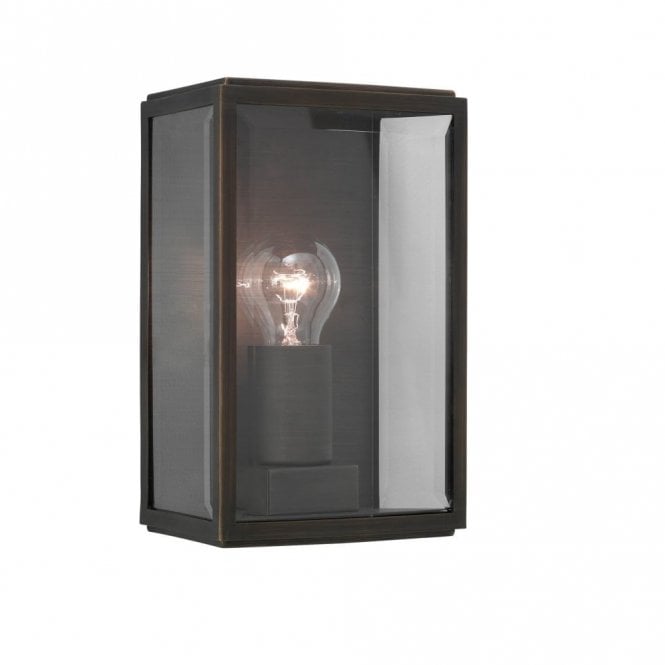 HOMEFIELD - Outdoor Square Box Wall Light Bronze Plated