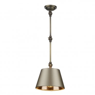 HOXTON Antique Brass Adjustable Wall Light or Ceiling Pendant Retro Style with Almond Cream Shade