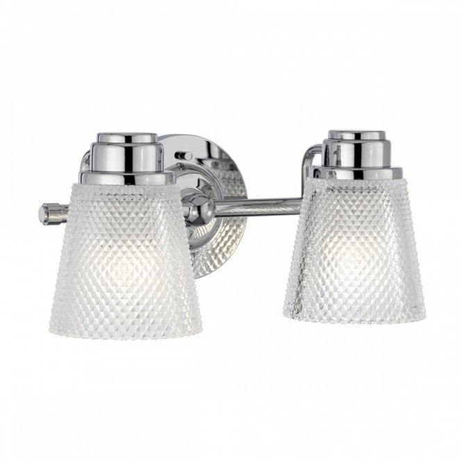 HUDSON 2 Light Wall Light Chrome For Bathrooms IP44 Rated