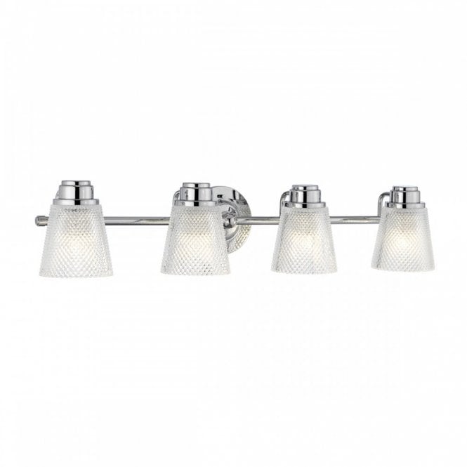 HUDSON 4 Light Wall Light Chrome For Bathrooms IP44 Rated