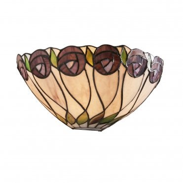 HUTCHINSON - Mackintosh Art Nouveau Style Wall Washer Light with Tiffany Glass