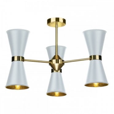 HYDE 6 Light Pendant complete Arctic White Metal Shade