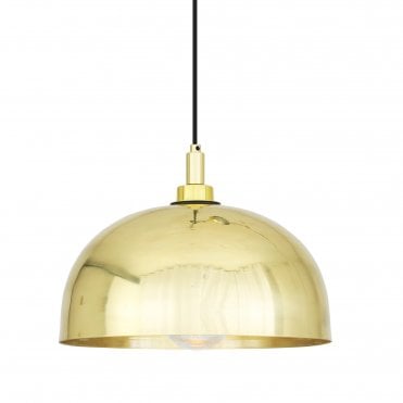 HYDRA 30cm Industrial Bathroom Ceiling Pendant Polished Brass IP65