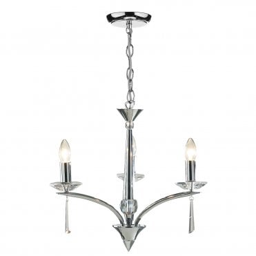 Modern Chrome And Crystal Chandelier