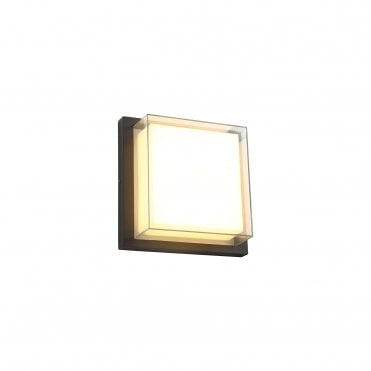 ICECUBE Wall Lamp, 16W LED, 3000K, IP65, Anthracite Opal PC,