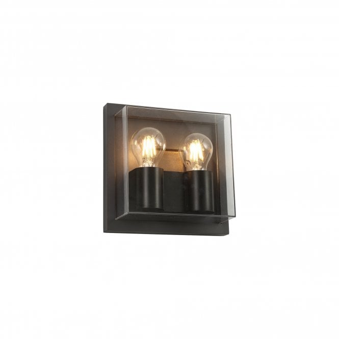 ICECUBE Wall Lamp, 2 Light E27, IP65, Anthracite Clear PC,