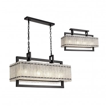 ICESTIX E27 Black With Crystal Sand Glass Ceiling Pendant Light