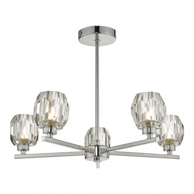 IDINA 5 Light Semi Flush Ceiling Fitting Polished Chrome