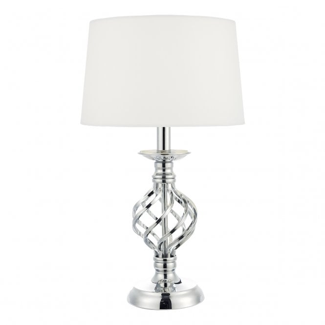 IFFLEY - Small Touch Lamp Polished Chrome C/W Ivory Shade