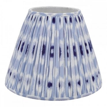 Ikat Cotton Tapered Drum Shade 15cm - Blue and White