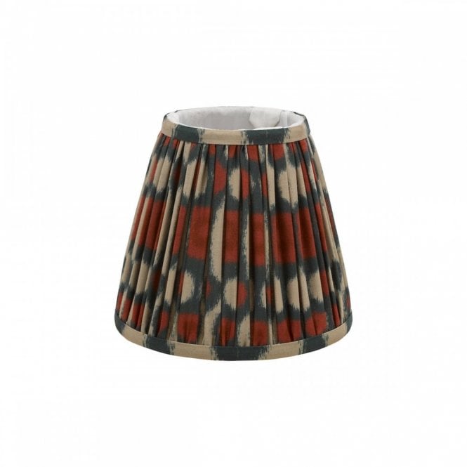 Ikat Cotton Tapered Drum Shade 15cm - Red and Green