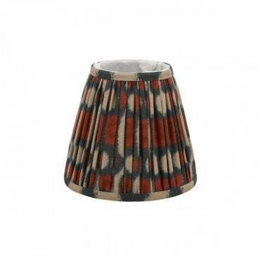 Ikat Cotton Tapered Drum Shade 15cm - Red and Green