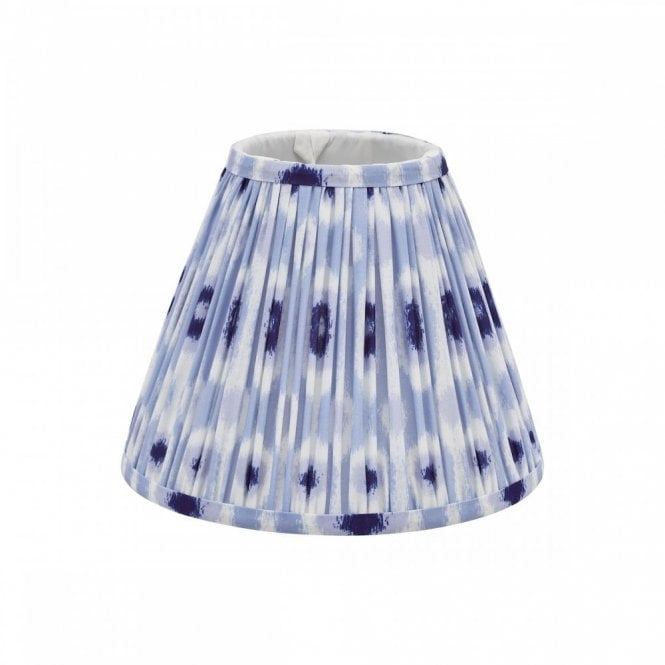Ikat Cotton Tapered Drum Shade 25cm - Blue and White