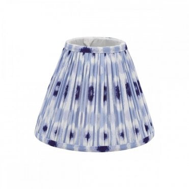 Ikat Cotton Tapered Drum Shade 25cm - Blue and White