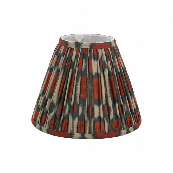 Ikat Cotton Tapered Drum Shade 25cm - Red and Green